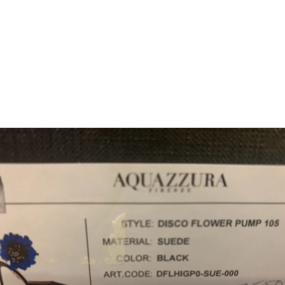 ‼️Price Firm‼️ AQUAZZURA DISCO FLOWER 105 SUEDE PUMPS IN BLACK BLUE SIZE 41 - Picture 10 of 13